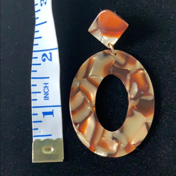 Jewelry | Coffee Color Large Acrylic Oval Hoop Earrings | Poshmark